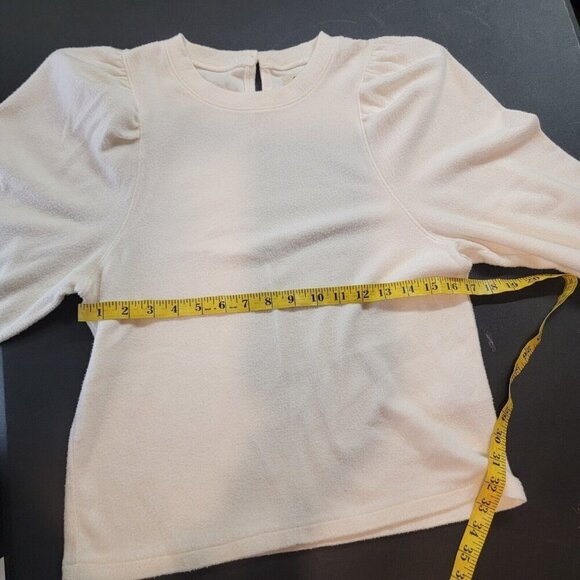 Madewell Brushed Puff Sleeve Top Ivory Small NG574 Classic Quiet Luxury Staple - Picture 8 of 8